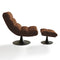 Ensemble fauteuil pivotant et repose-pieds COSMO velours chenillé