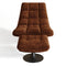 Ensemble fauteuil pivotant et repose-pieds COSMO velours chenillé