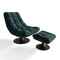 Ensemble fauteuil pivotant et repose-pieds COSMO velours chenillé