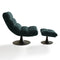 Ensemble fauteuil pivotant et repose-pieds COSMO velours chenillé