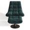 Ensemble fauteuil pivotant et repose-pieds COSMO velours chenillé