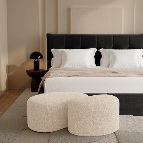 Pouf DUNE 60cm tissu bouclette