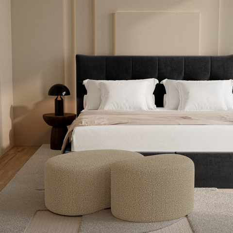 Pouf DUNE 60cm tissu bouclette