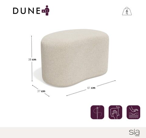 Pouf DUNE 60cm tissu bouclette
