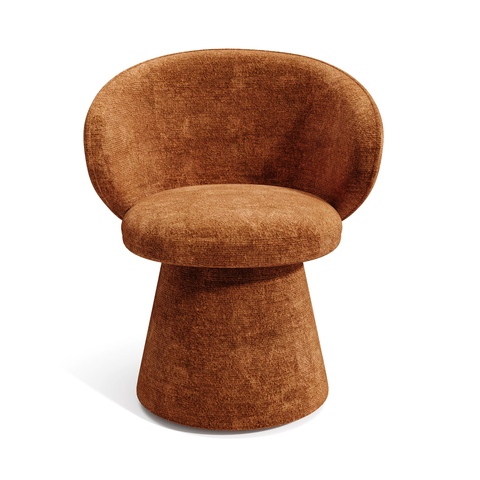 Lot de 2 fauteuils rotatif 180° FLARE velours texturé terracotta