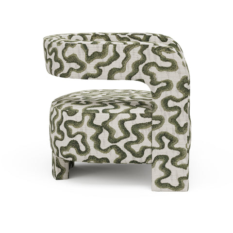 Fauteuil GABY tissu tramé à motifs