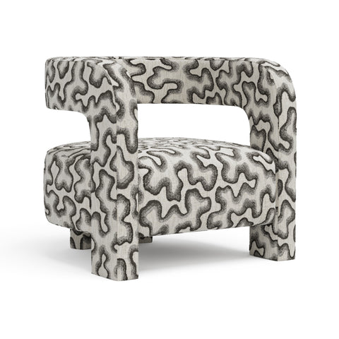 Fauteuil GABY tissu tramé à motifs