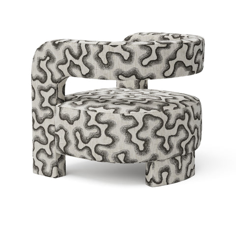 Fauteuil GABY tissu tramé à motifs
