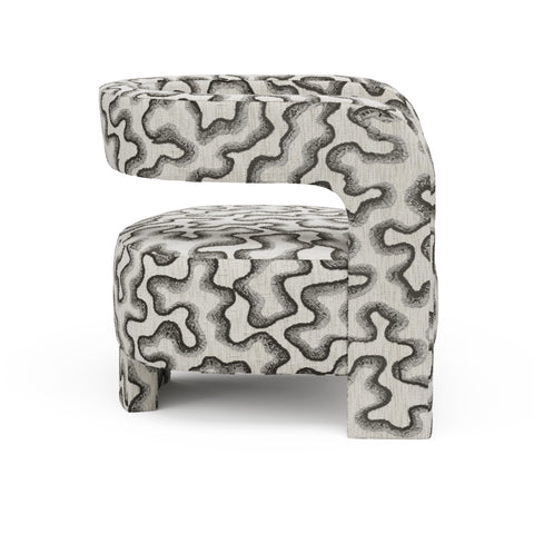 Fauteuil GABY tissu tramé à motifs