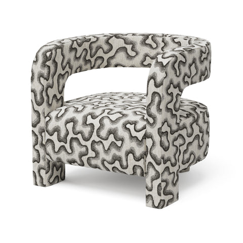 Fauteuil GABY tissu tramé à motifs