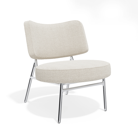 Lot de 2 fauteuils IGGY tissu bouclette crème