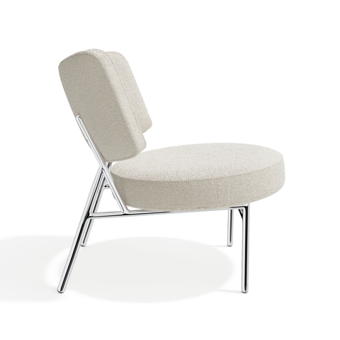 Lot de 2 fauteuils IGGY tissu bouclette crème