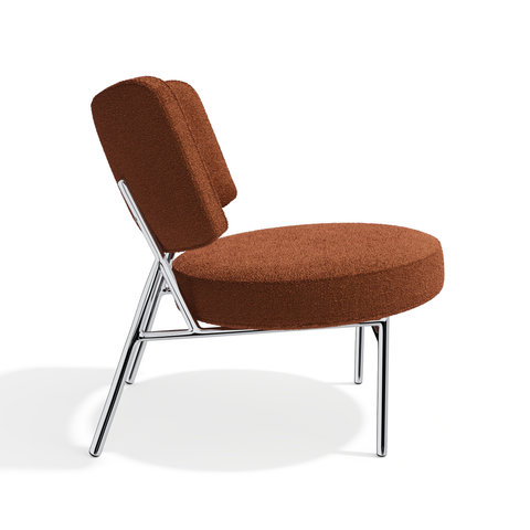 Lot de 2 fauteuils IGGY tissu bouclette terracotta