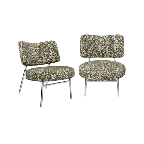 Lot de 2 fauteuils IGGY tissu texturé à motifs kaki