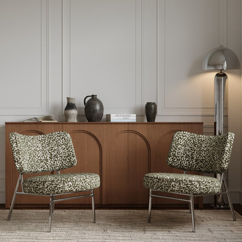 Lot de 2 fauteuils IGGY tissu texturé à motifs kaki