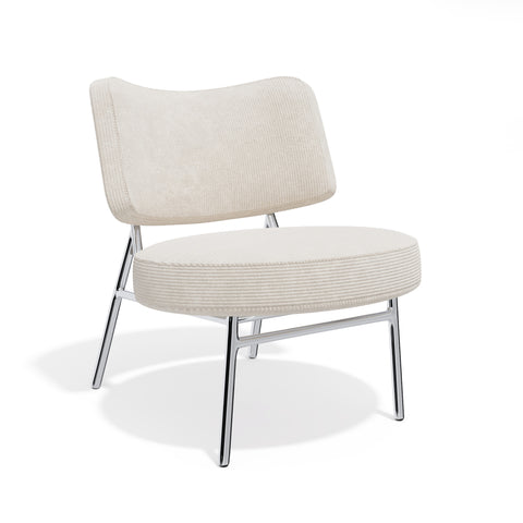 Lot de 2 fauteuils IGGY velours côtelé écru