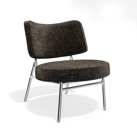 Lot de 2 fauteuils IGGY velours tramé brun expresso