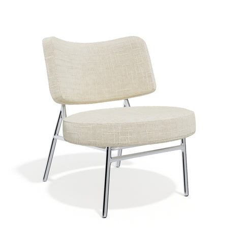 Lot de 2 fauteuils IGGY velours tramé crème