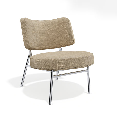 Lot de 2 fauteuils IGGY velours tramé taupe