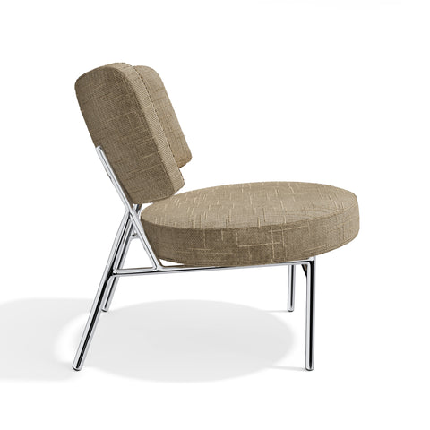 Lot de 2 fauteuils IGGY velours tramé taupe