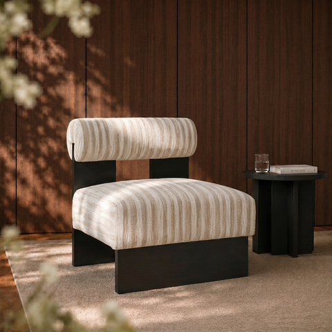 Fauteuil IRO tissu texturé à motifs
