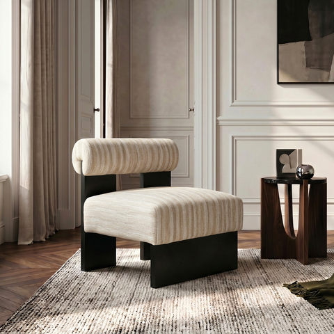 Fauteuil IRO tissu texturé à motifs