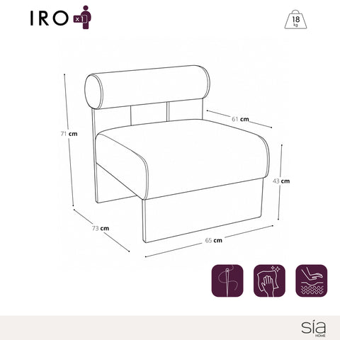 Fauteuil IRO tissu texturé à motifs