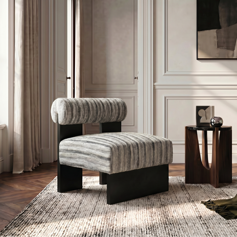 Fauteuil IRO tissu texturé à motifs
