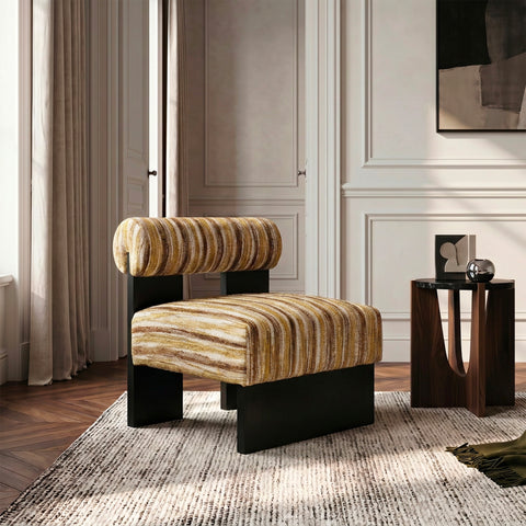 Fauteuil IRO tissu texturé à motifs