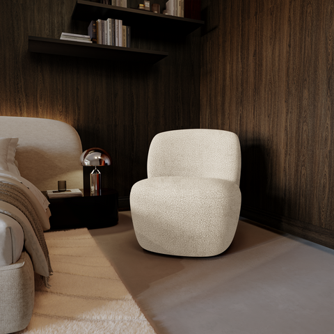 Fauteuil pivotant IVY tissu bouclette