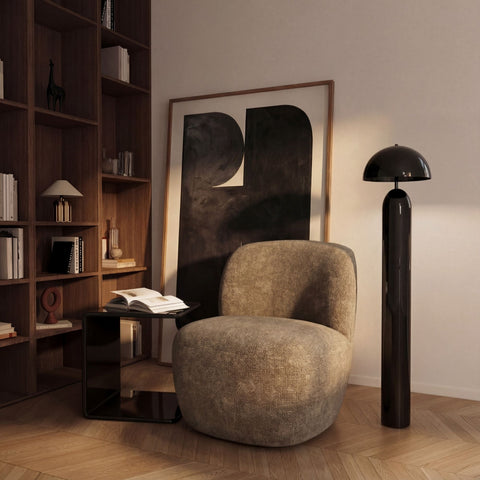 Fauteuil pivotant IVY velours tramé
