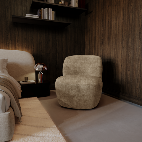 Fauteuil pivotant IVY velours tramé