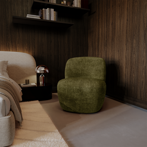 Fauteuil pivotant IVY velours tramé