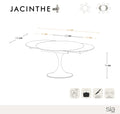 Table extensible Jacinthe Céramique et verre trempé pieds dorés 120x76cm