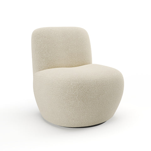 Lot de 2 fauteuils pivotant JENA bouclette crème