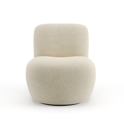 Lot de 2 fauteuils pivotant JENA bouclette crème