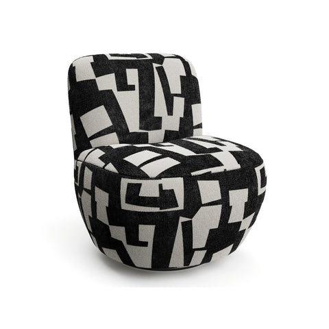 Fauteuil pivotant JENA tissu texturé à motif
