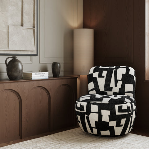 Fauteuil pivotant JENA tissu texturé à motif