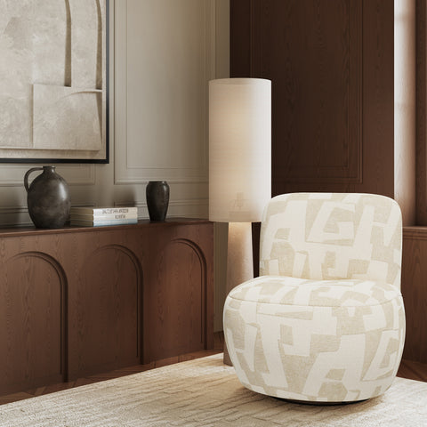 Fauteuil pivotant JENA tissu texturé à motif