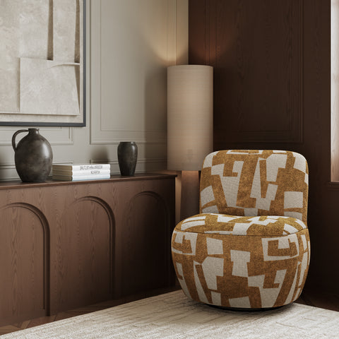 Fauteuil pivotant JENA tissu texturé à motif