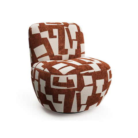 Fauteuil pivotant JENA tissu texturé à motif