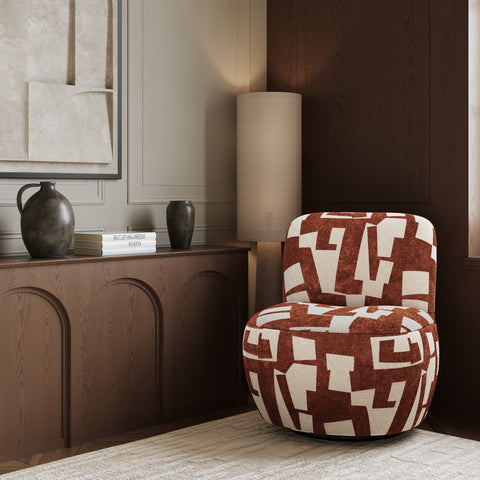 Fauteuil pivotant JENA tissu texturé à motif