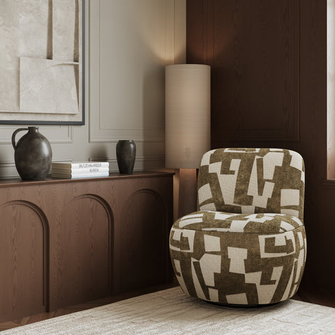 Fauteuil pivotant JENA tissu texturé à motif
