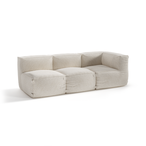 Ensemble d'extérieur 3 pièces BAIA tissu bouclette beige chiné
