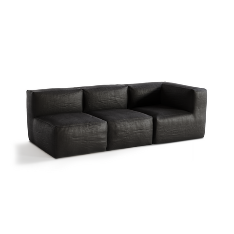 Ensemble d'extérieur 3 pièces BAIA tissu bouclette beige chiné
