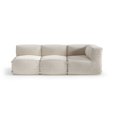Ensemble d'extérieur 3 pièces BAIA tissu bouclette beige chiné