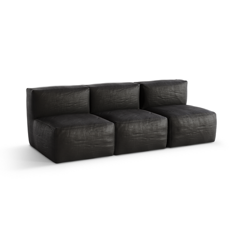 Canapé d'extérieur modulable 3 pièces BAIA tissu bouclette beige chiné