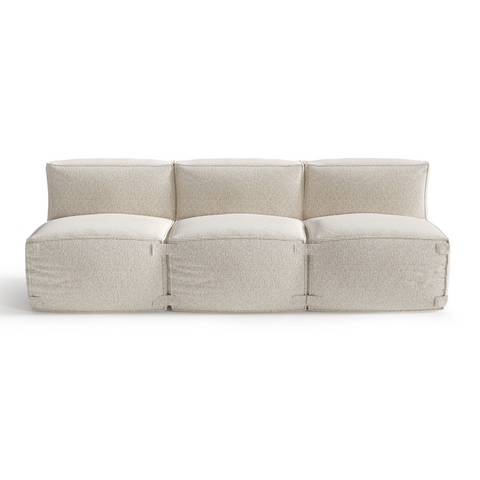 Canapé d'extérieur modulable 3 pièces BAIA tissu bouclette beige chiné