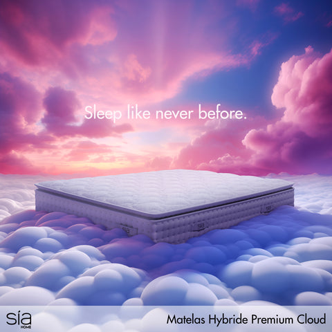 Ensemble matelas Hybride Premium Cloud Ressorts ensachés + Sommier 160x200cm