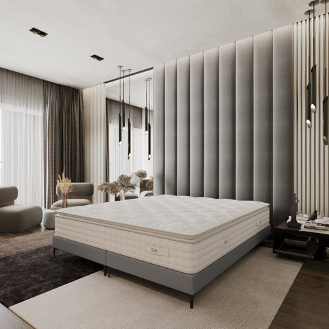 Ensemble matelas Hybride Premium Cloud 180x200cm Ressorts ensachés + 2 Sommiers 90x200cm